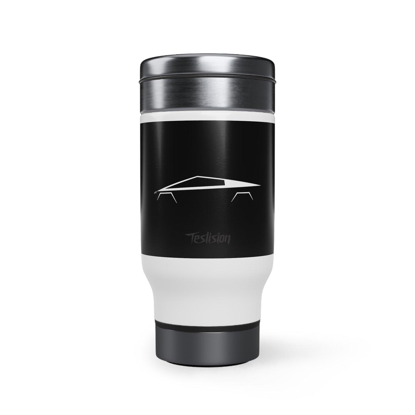 Cyber T Black Stainless Steel Travel Mug with Handle, 14oz